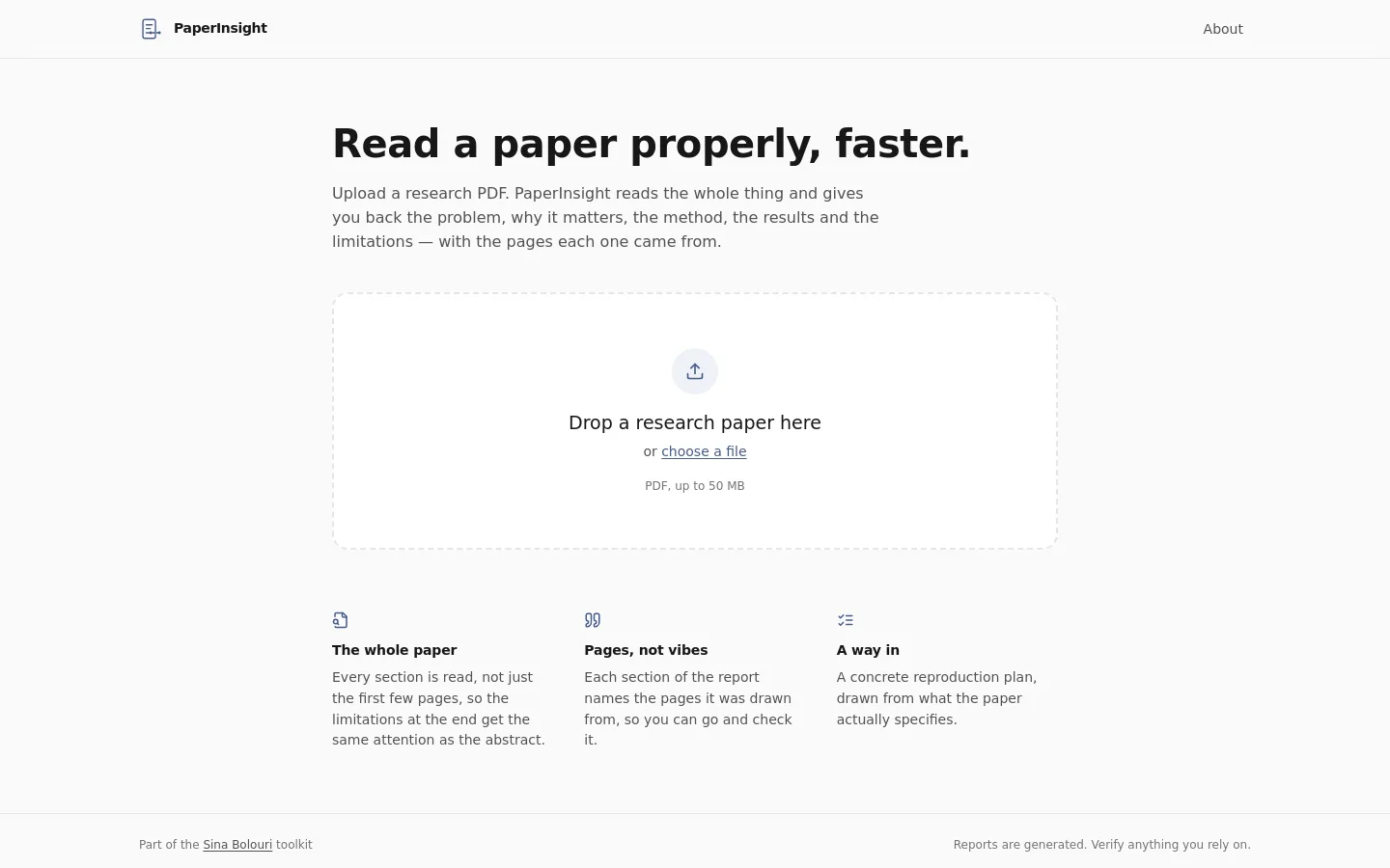 PaperInsight interface